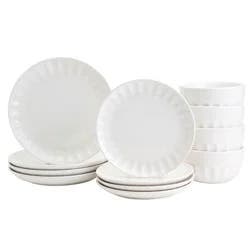 Mason Craft And More Stoneware Cafe Dinnerware Set - White