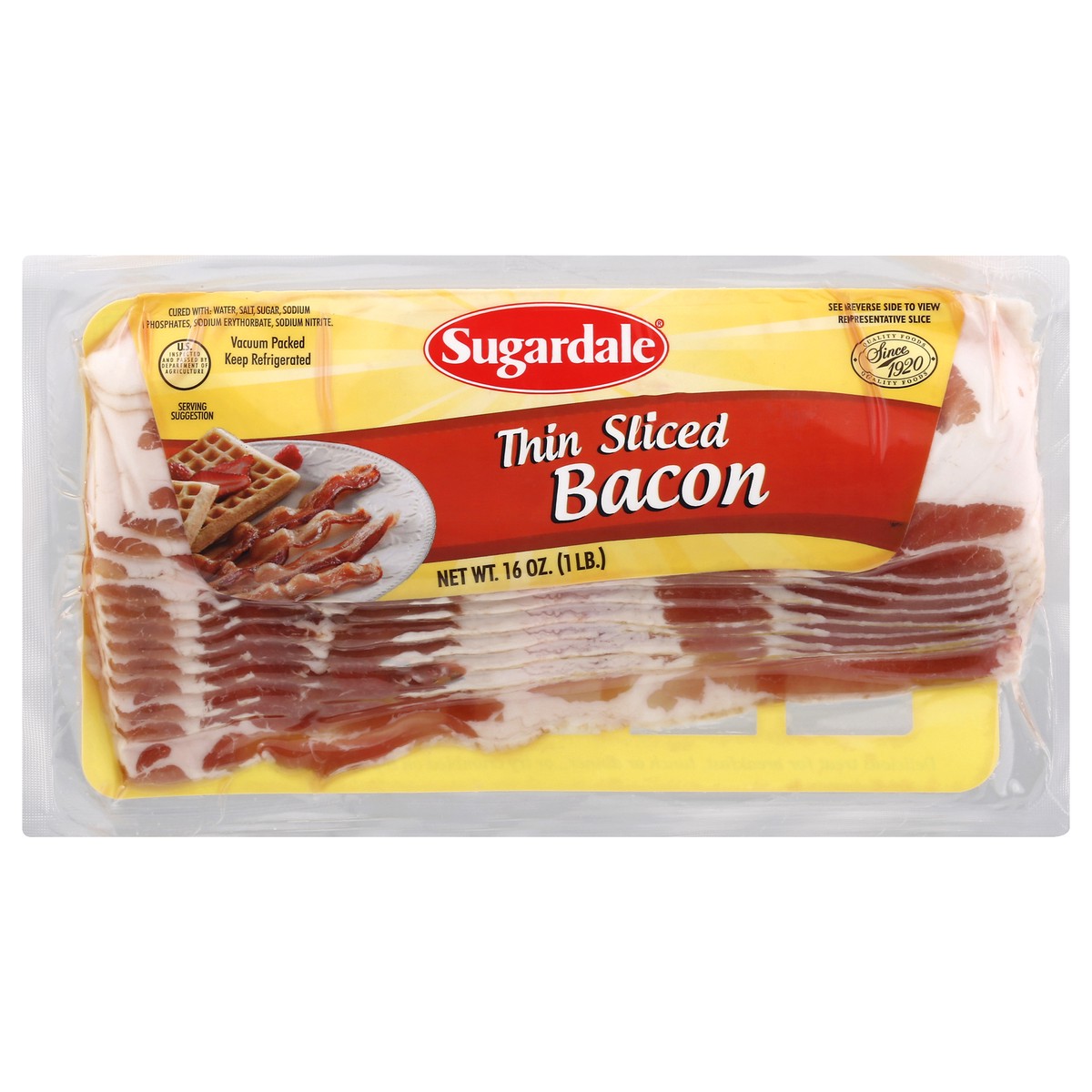 slide 13 of 13, Sugardale Thin Sliced Bacon 16 oz, 16 oz