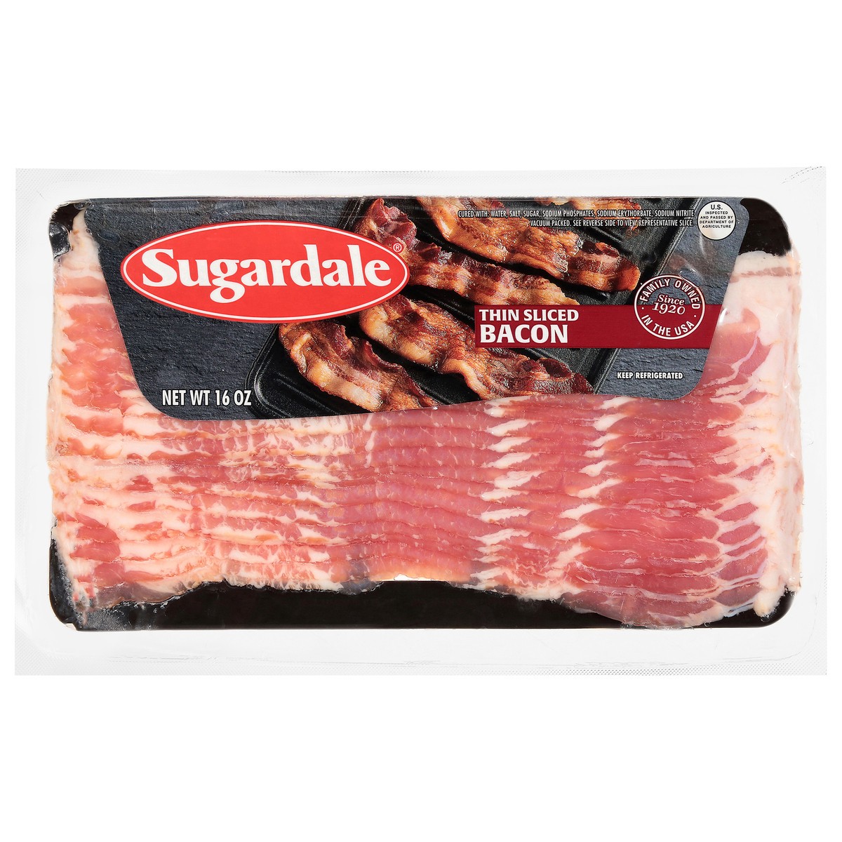 slide 1 of 13, Sugardale Thin Sliced Bacon 16 oz, 16 oz