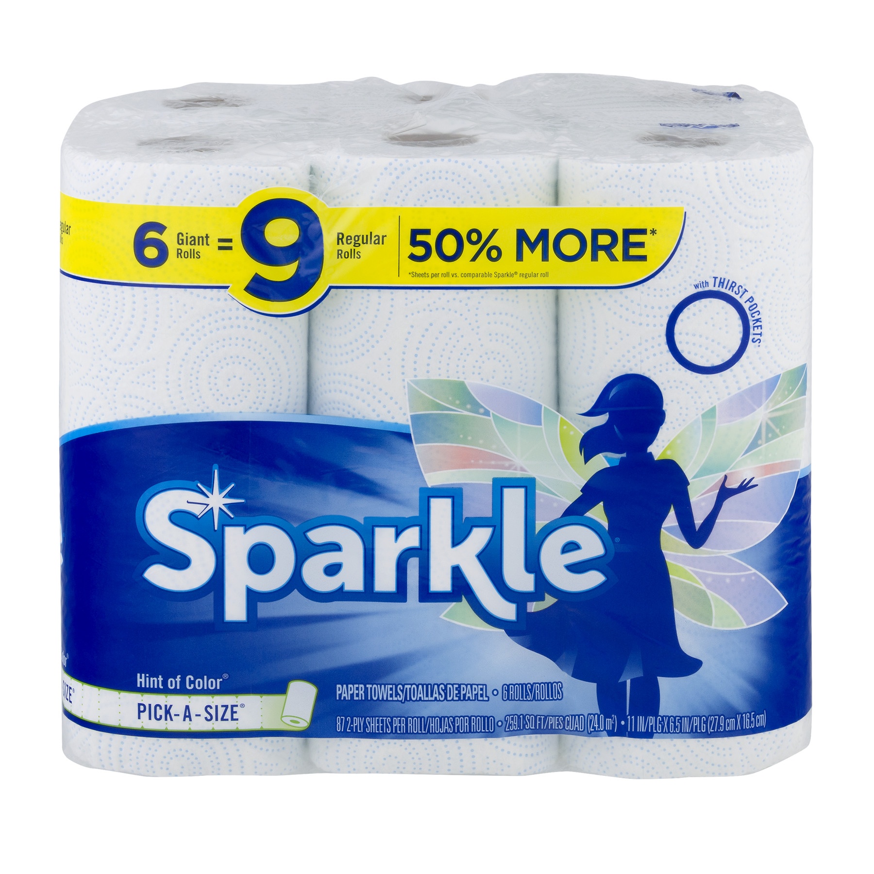 slide 1 of 1, Sparkle Pick-A-Size Giant Rolls Paper Towels Thirst Pockets, 304.79 ft