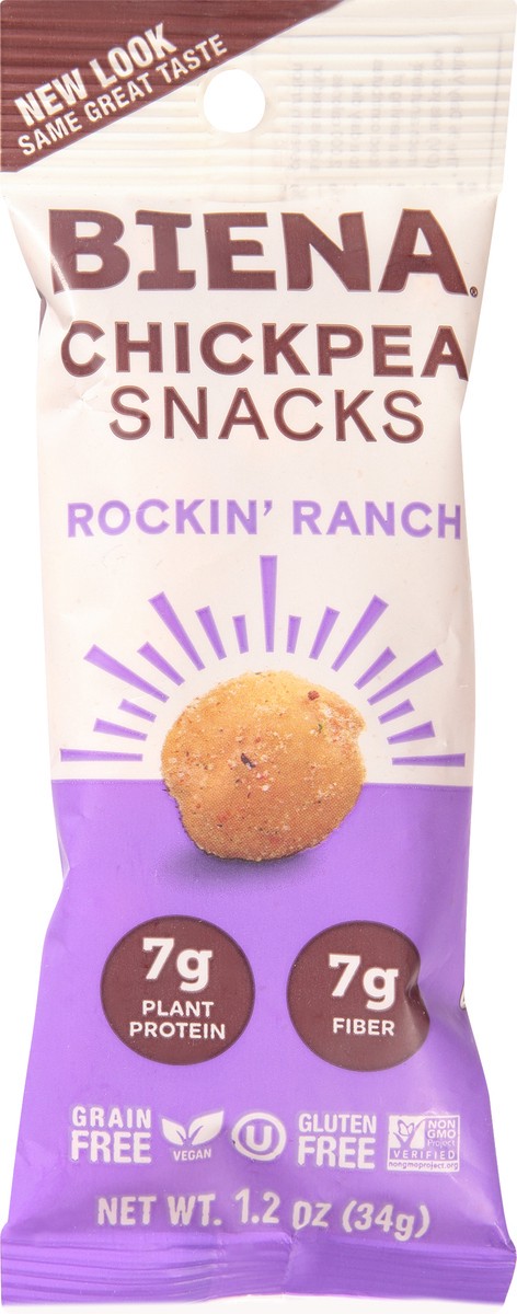 slide 3 of 9, Biena Chickpea Snacks Rockin' Ranch, 1.2 oz