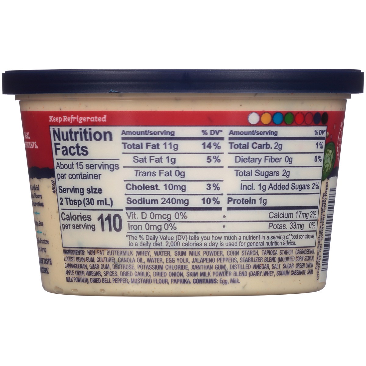 slide 7 of 11, Litehouse Jalapeno Ranch Dip & Spread 15.5 fl. oz. Tub, 15.50 fl oz