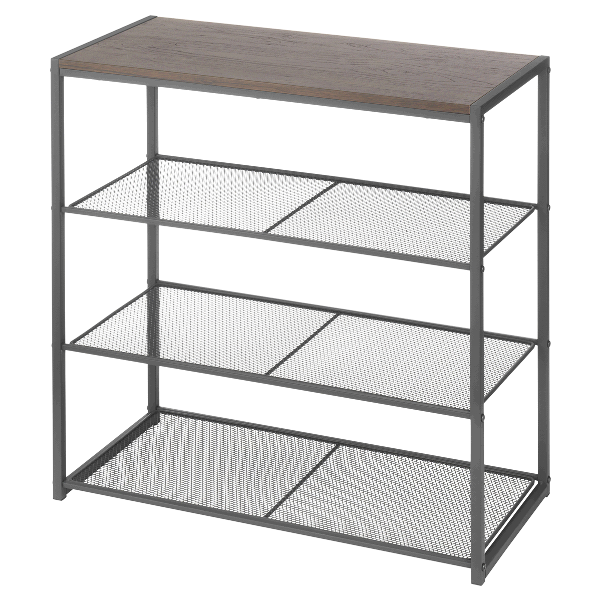 slide 1 of 9, Whitmor Wood And Metal 4-Tier Shelf - Gray/Brown, 1 ct