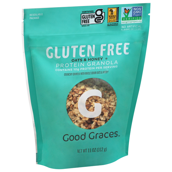 slide 1 of 1, Good Graces Gluten Free Oats & Honey Protein Granola, 11 oz