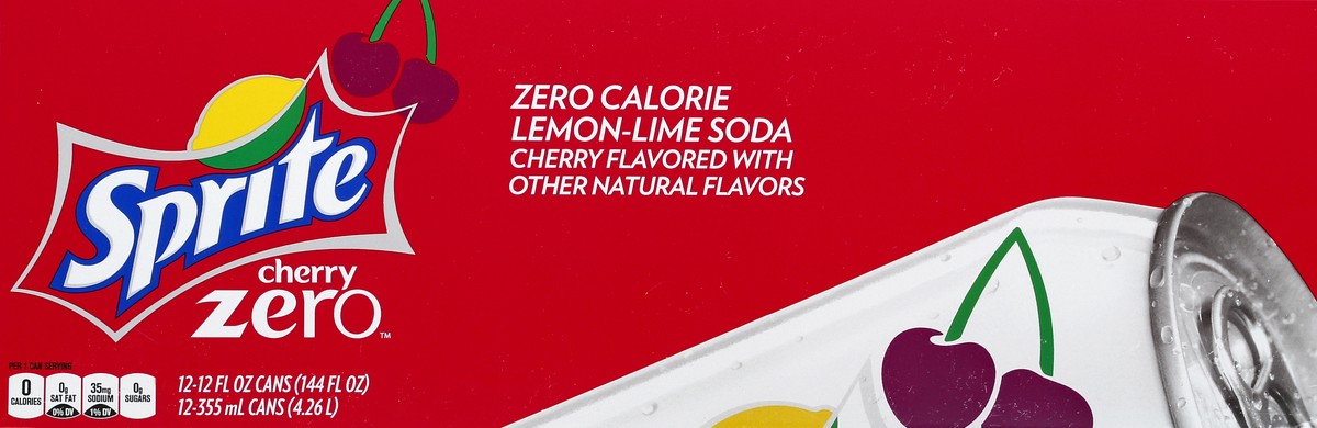 slide 4 of 6, Sprite Cherry Zero Sugar Fridge Pack Cans- 12 ct, 12 ct; 12 fl oz