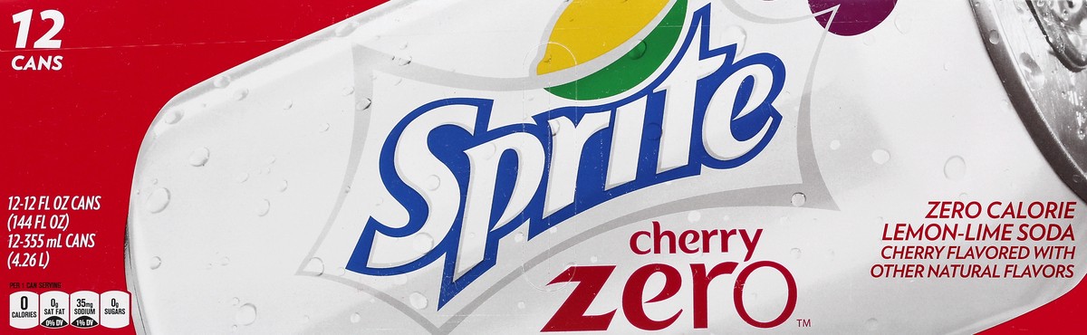 slide 3 of 6, Sprite Cherry Zero Sugar Fridge Pack Cans- 12 ct, 12 ct; 12 fl oz