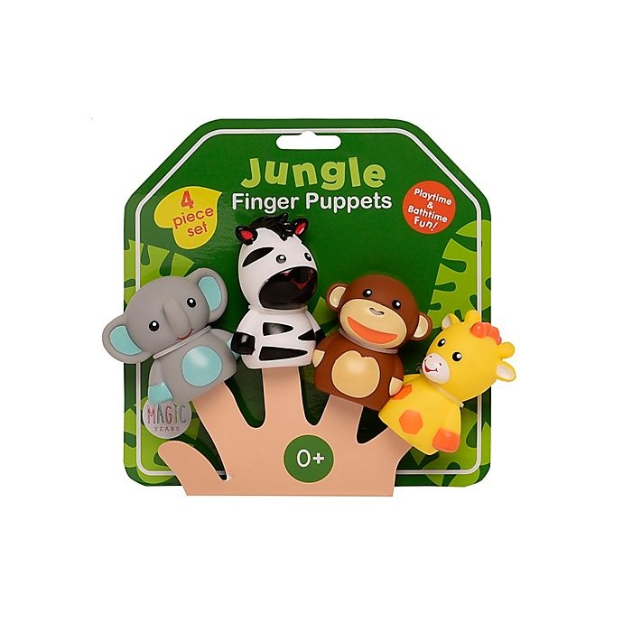 slide 2 of 2, Magic Years 4-Piece Jungle Animal Bath Finger Puppet Set, 1 ct