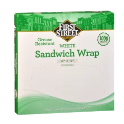 First Street White 12X12 Sandwich Wrap