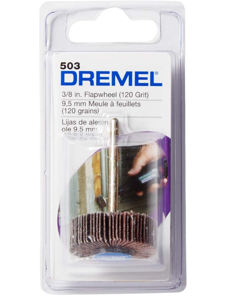 slide 1 of 1, Dremel 0.375-Inch 120-Grit Flapwheel, 0.375 in