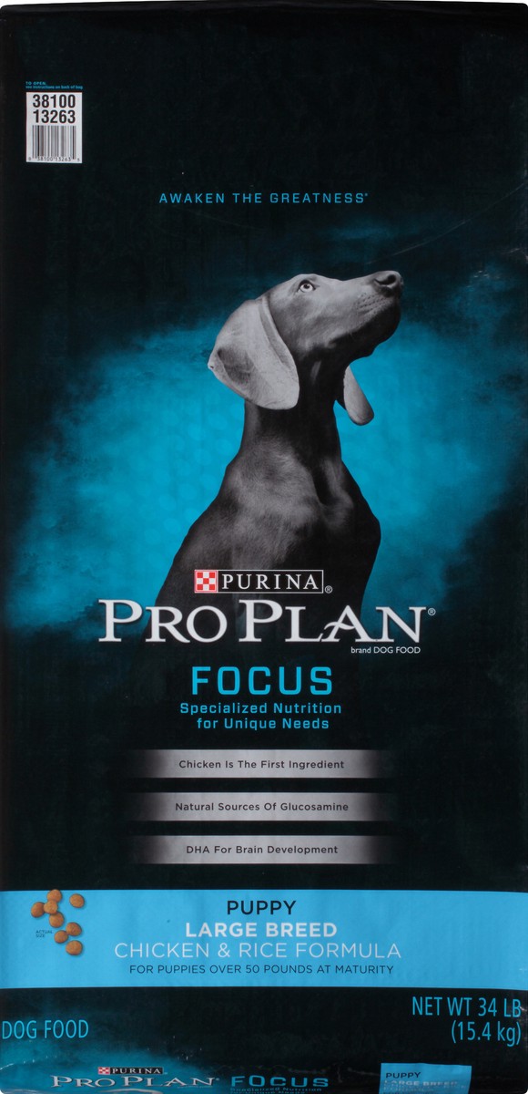 slide 2 of 6, Pro Plan Purina Pro Plan Large Breed Dry Puppy Food, Chicken and Rice Formula, 34 lb