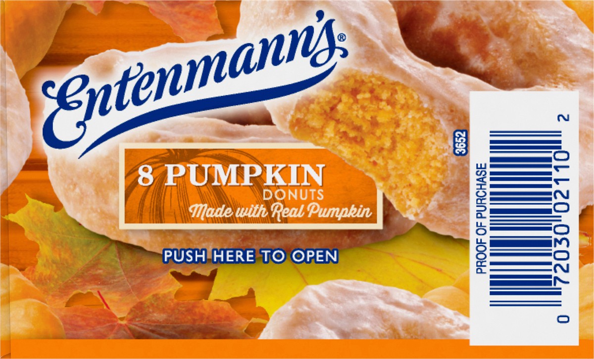 slide 5 of 9, Entenmann's Classic Pumpkin Donuts, 8 count, 16 oz Box, 8 ct