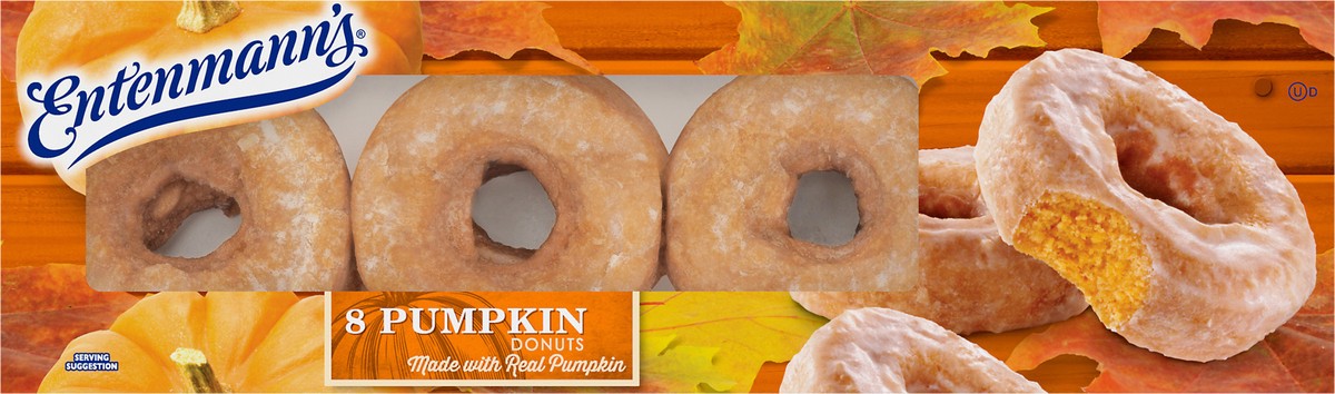 slide 2 of 9, Entenmann's Classic Pumpkin Donuts, 8 count, 16 oz Box, 8 ct