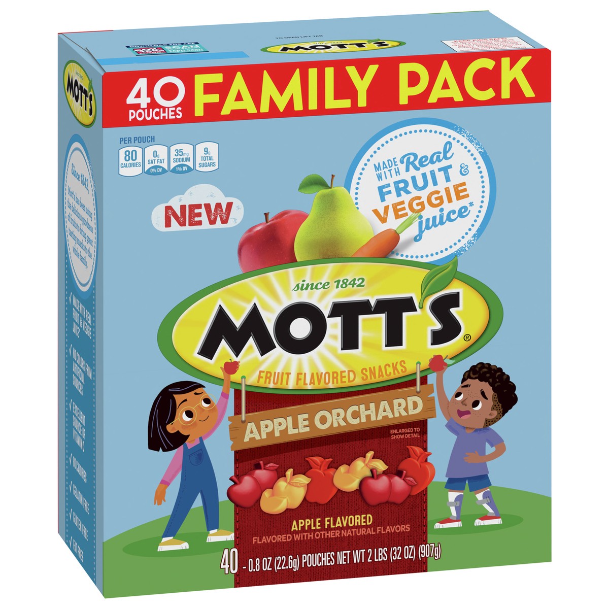 slide 4 of 9, Mott's Fruit Flavored Snacks, Apple Orchard, Gluten Free Snack, Family Pack, 40 Ct, 32 oz, 32 oz