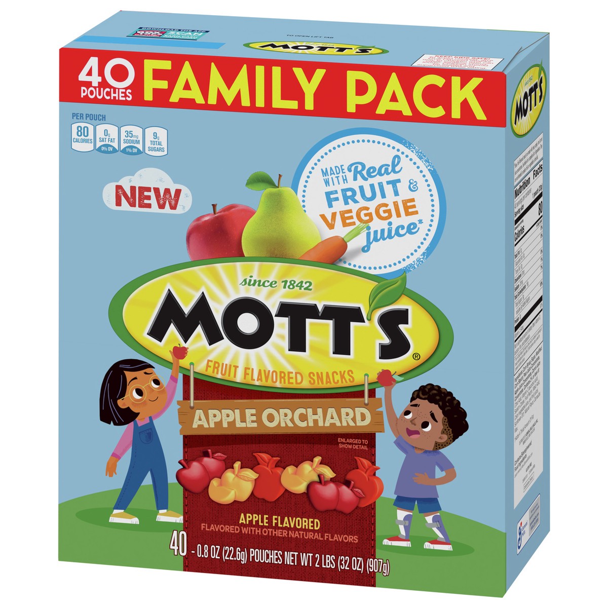 slide 8 of 9, Mott's Fruit Flavored Snacks, Apple Orchard, Gluten Free Snack, Family Pack, 40 Ct, 32 oz, 32 oz
