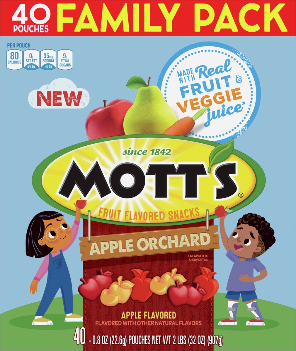 slide 5 of 9, Mott's Fruit Flavored Snacks, Apple Orchard, Gluten Free Snack, Family Pack, 40 Ct, 32 oz, 32 oz