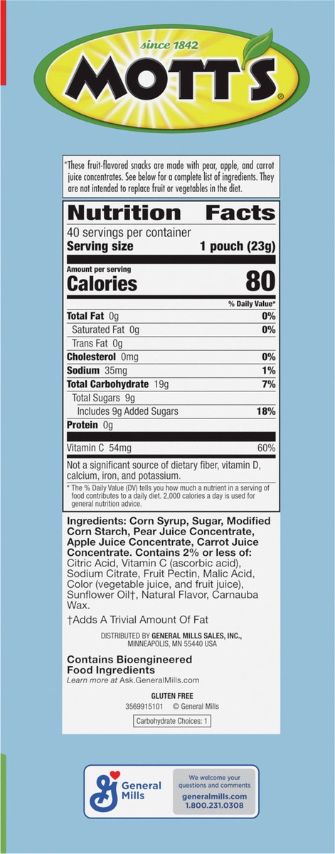 slide 3 of 9, Mott's Fruit Flavored Snacks, Apple Orchard, Gluten Free Snack, Family Pack, 40 Ct, 32 oz, 32 oz