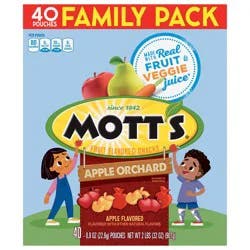 Mott's Fruit Flavored Snacks, Apple Orchard, Gluten Free Snack, Family Pack, 40 Ct, 32 oz