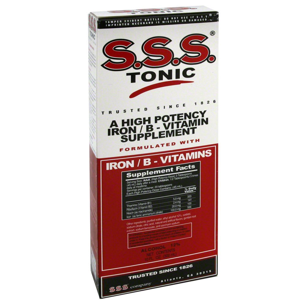 slide 1 of 2, S.S.S. Tonic High Potency Iron/B-Vitamin Supplement, 10 fl oz