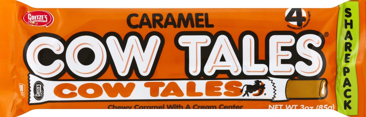 slide 5 of 6, Goetze's Cow Tales Chewy Caramel With Cream King Size, 4 ct; 3 oz