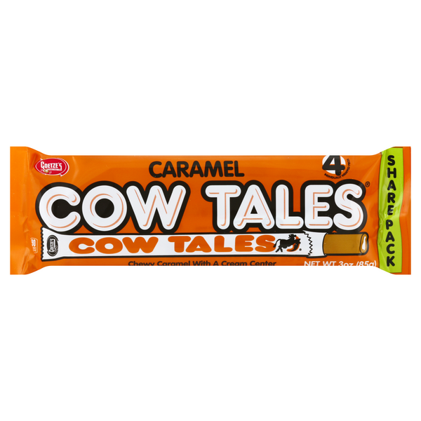 slide 1 of 6, Goetze's Cow Tales Chewy Caramel With Cream King Size, 4 ct; 3 oz