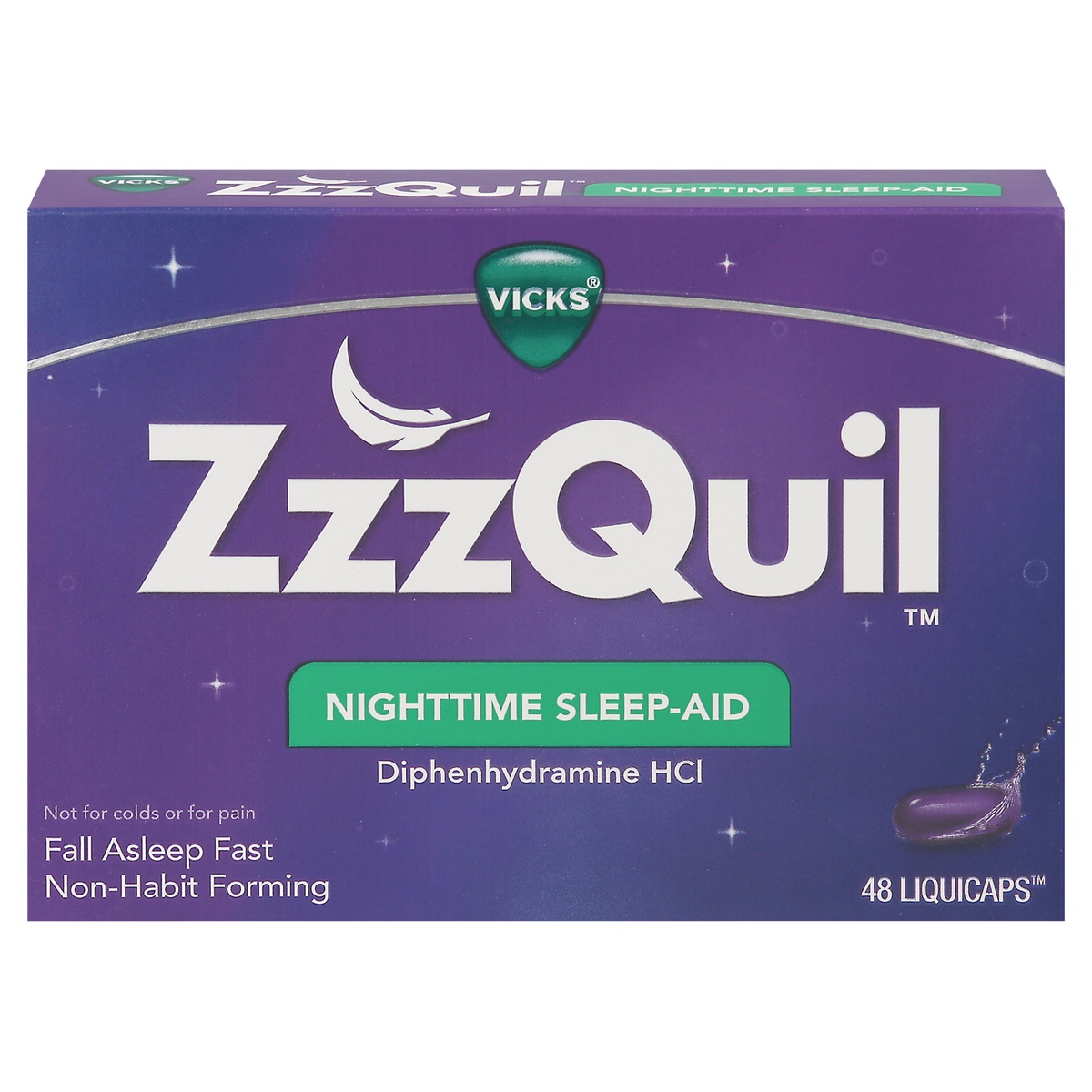 slide 1 of 3, ZzzQuil Nighttime Sleep-Aid LiquiCaps - 48ct, 48 ct