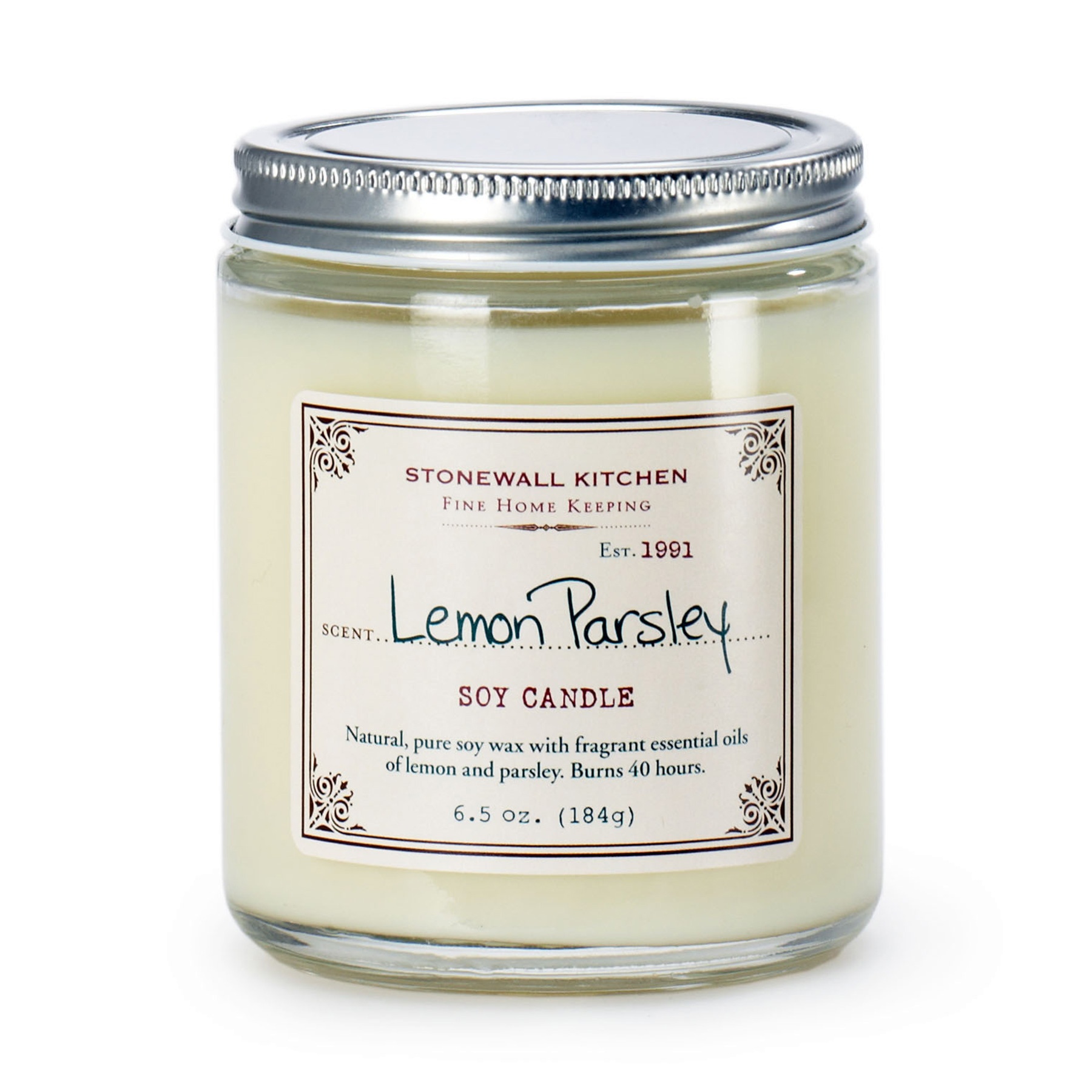 slide 1 of 1, Stonewall Kitchen Lemon Parsley Soy Candle, 6.5 oz