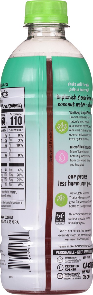 slide 6 of 9, Harmless Harvest Organic Coconut Water with Aloe Pulp - 16 fl oz, 16 fl oz