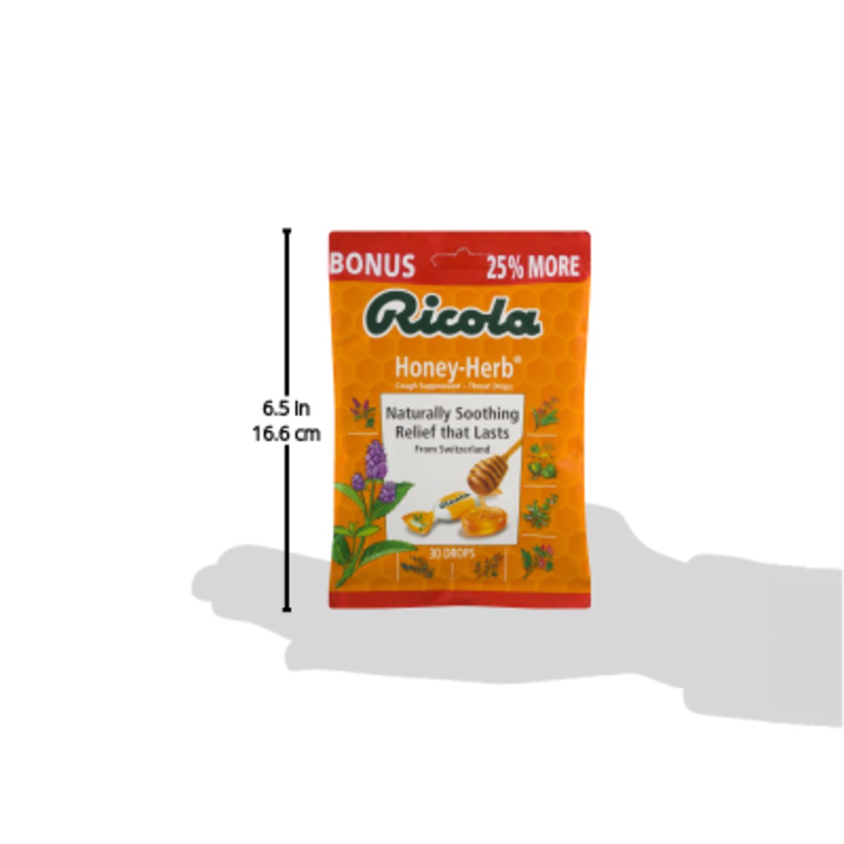 slide 3 of 9, Ricola Honey-Herb Cough Suppressant - Throat Drops, 30 ct