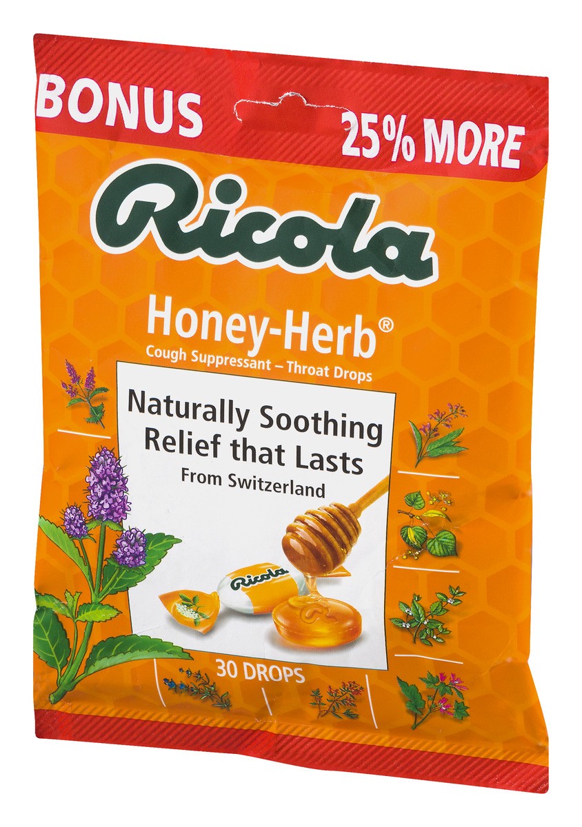 slide 4 of 9, Ricola Honey-Herb Cough Suppressant - Throat Drops, 30 ct