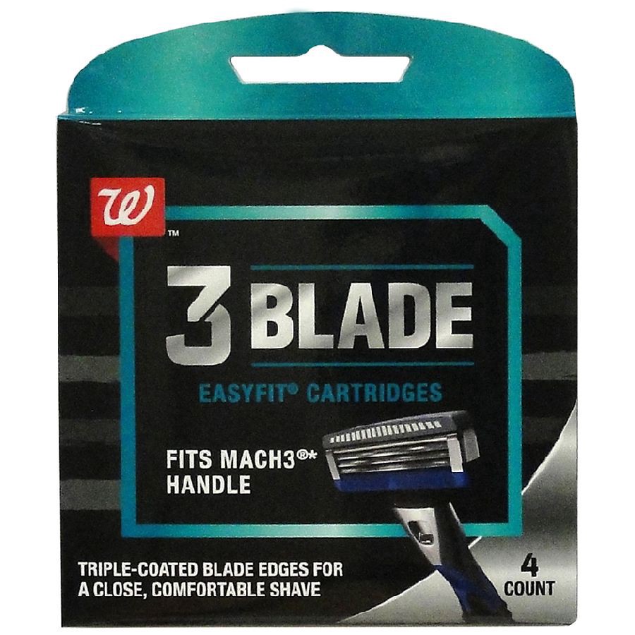 slide 1 of 1, Walgreens Men's 3 Blade Easyfit Cartridges, 4 ct