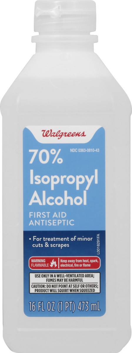 slide 8 of 8, Walgreens Isopropyl Alcohol 70%, 16 fl oz