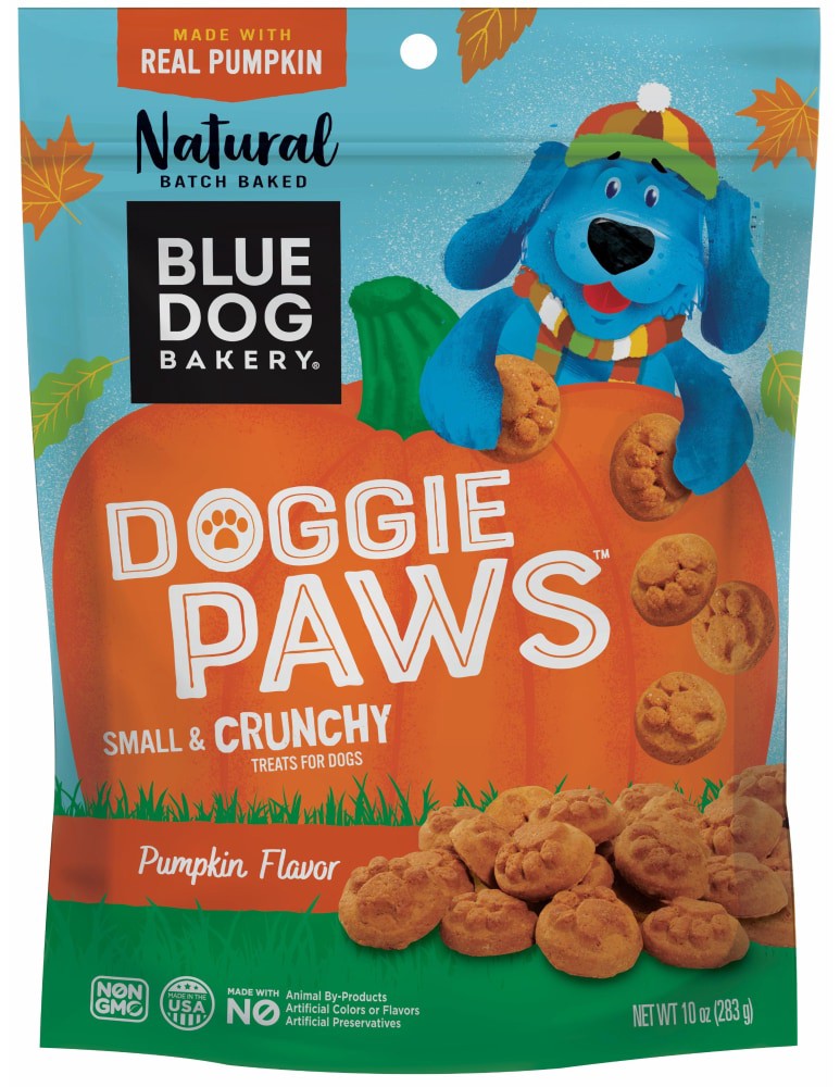 slide 1 of 8, Blue Dog Bakery BLUE DOG Pumpkin Doggie Paws, 10 oz