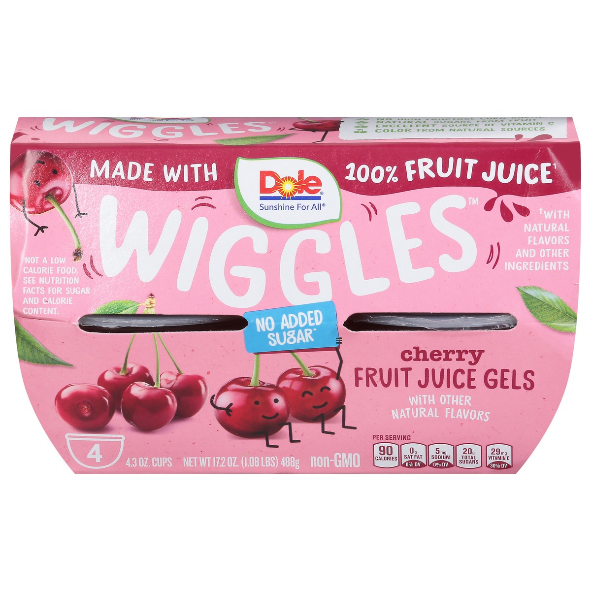 Dole Wiggles Cherry Fruit Juice Gels 4 ct Shipt