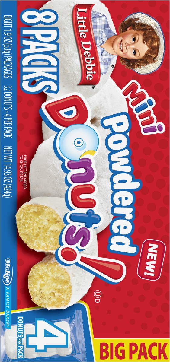 slide 6 of 12, Little Debbie Snack Cakes, Little Debbie Big Pack Mini Donuts (Powdered), 14 oz