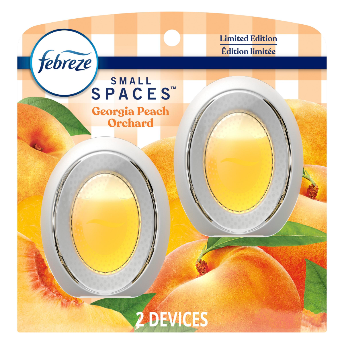 slide 1 of 29, Febreze Small Spaces Air Freshener Georgia Peach Orchard, .25 fl. oz., Pack of 2, 0.25 fl oz