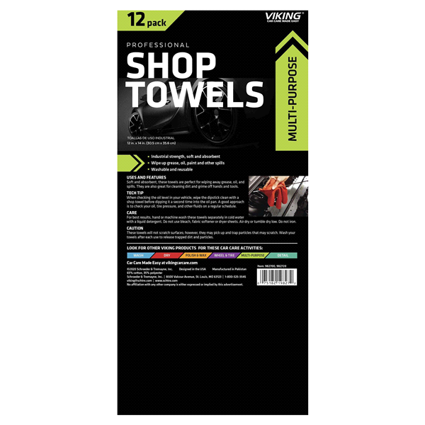 slide 3 of 5, Viking Professional Multi-Purpose Shop Towels, 12 ct