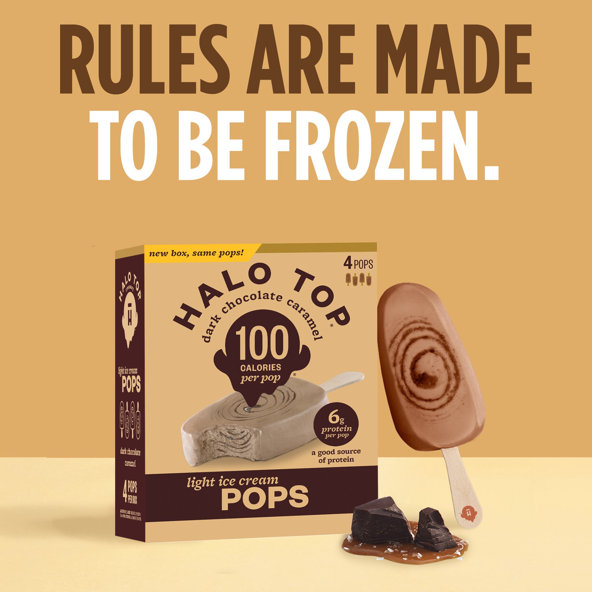 slide 2 of 6, Halo Top Creamery Halo Top Dark Chocolate Light Ice Cream Pops 4Ct, 14 fl oz