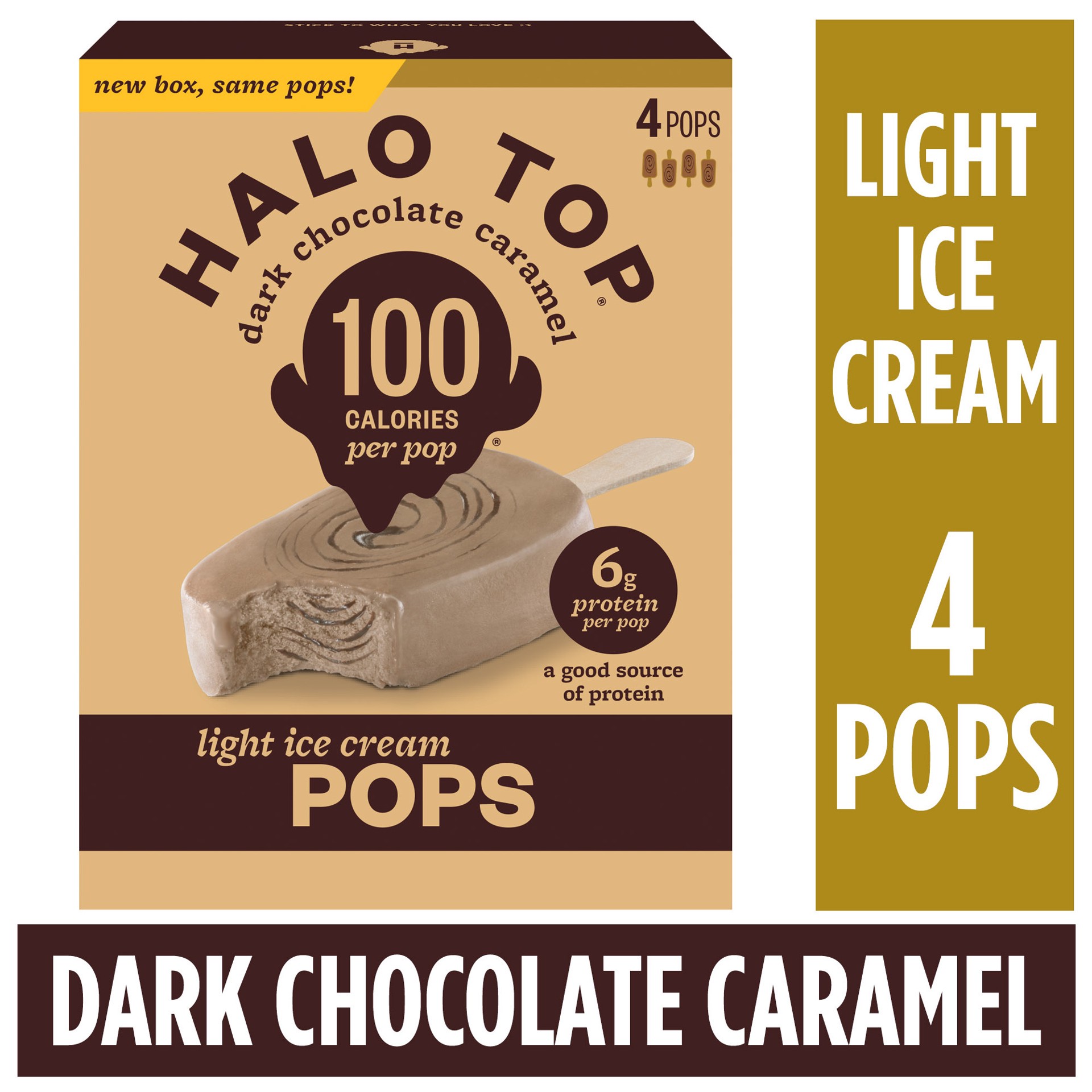 slide 6 of 6, Halo Top Creamery Halo Top Dark Chocolate Light Ice Cream Pops 4Ct, 14 fl oz
