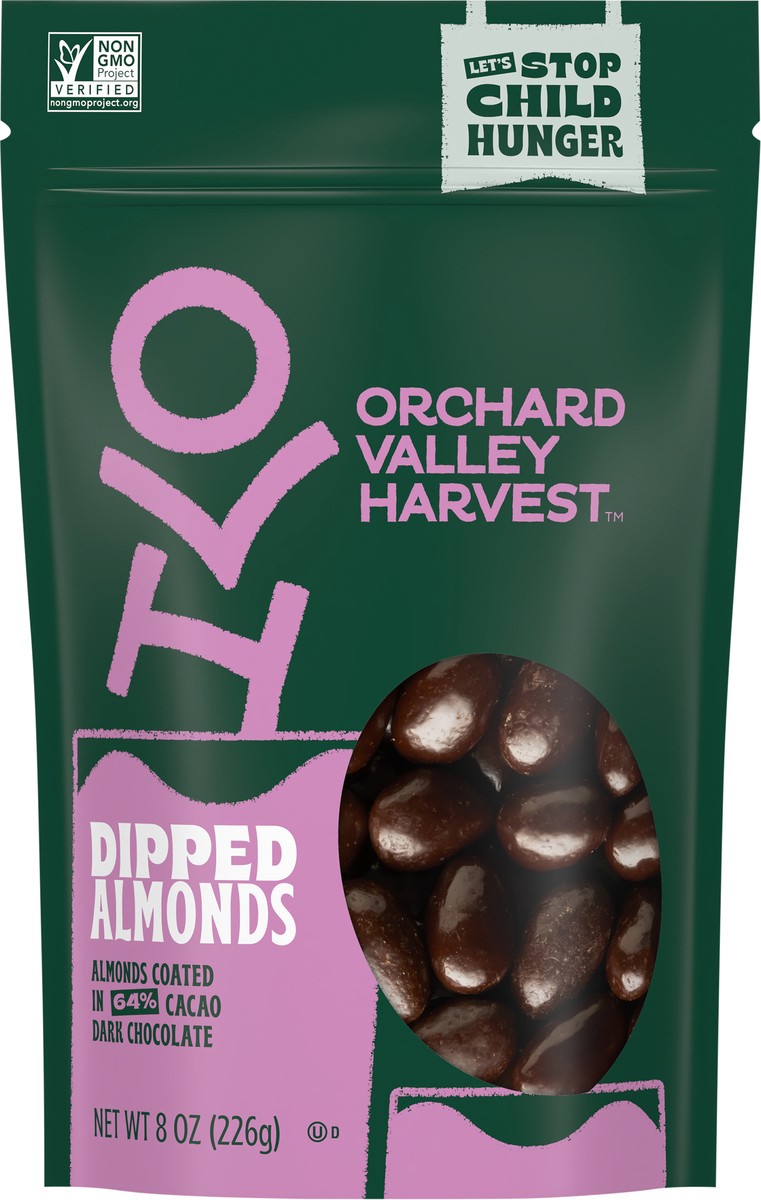 slide 11 of 13, Orchard Valley Harvest Dark Chocolate Dipped Almonds 8oz SUB, 8 oz