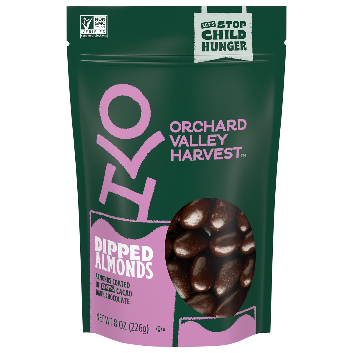 slide 1 of 13, Orchard Valley Harvest Dark Chocolate Dipped Almonds 8oz SUB, 8 oz