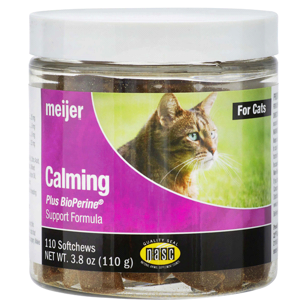 slide 1 of 1, Meijer Calming plus Bioperine Support Formula Cat Soft Chews, 110 ct