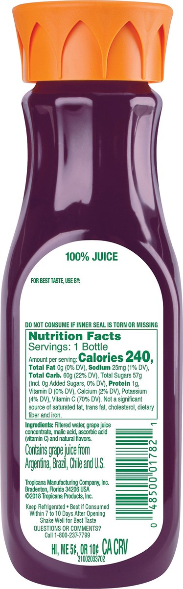 slide 3 of 7, Tropicana Grape 100% Juice - 12 oz, 12 oz