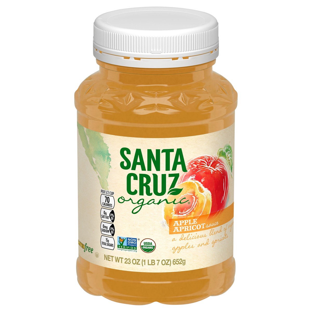 slide 1 of 1, Santa Cruz Organic Apple Apricot Sauce, 23 Ounces, 23 oz