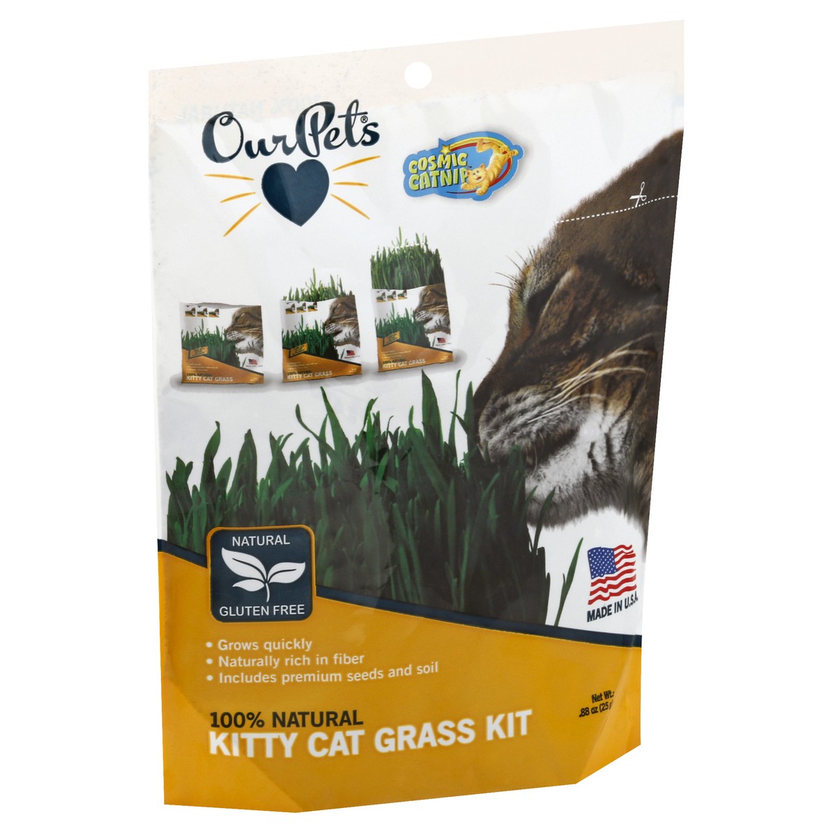 slide 9 of 10, OurPets Cosmic Catnip Kitty Cat Grass Kit 0.88 oz, 0.88 oz