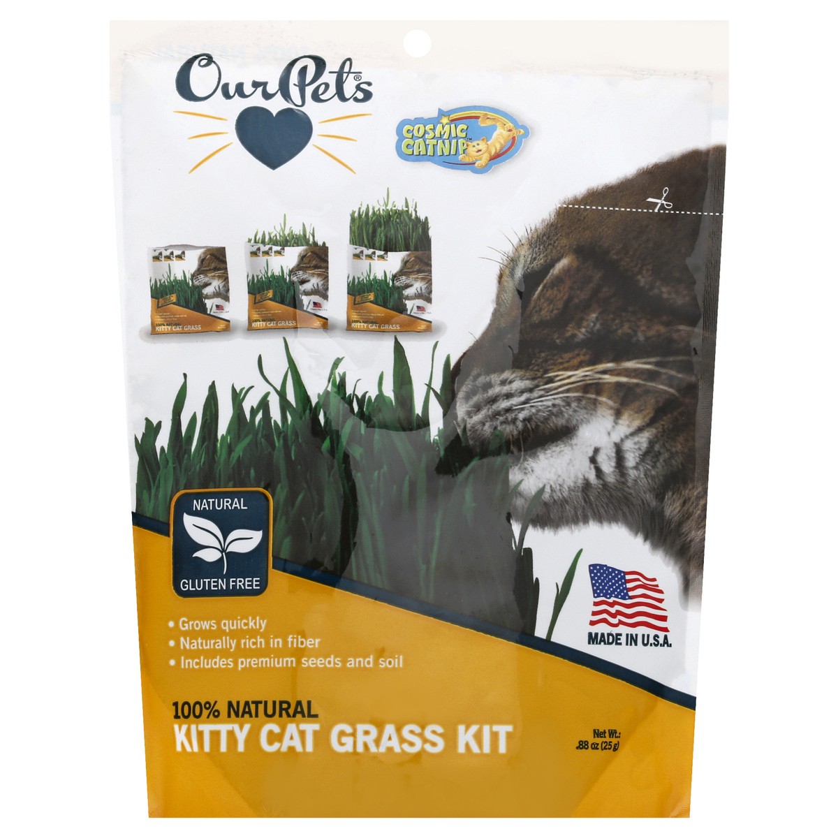 slide 1 of 10, OurPets Cosmic Catnip Kitty Cat Grass Kit 0.88 oz, 0.88 oz