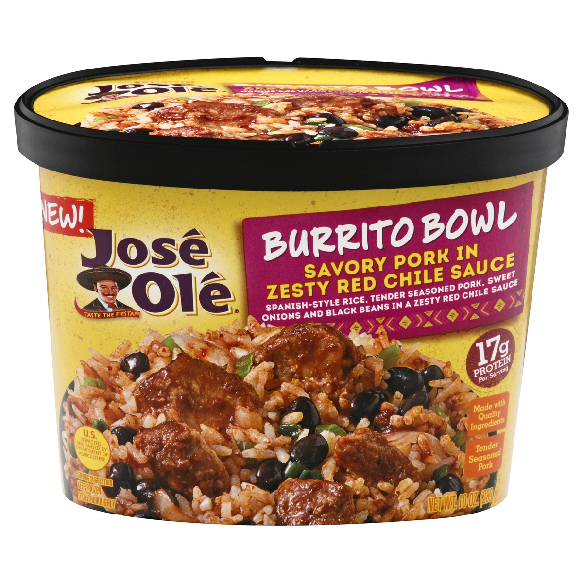 slide 1 of 1, José Olé Savory Pork in Red Chile Sauce Burrito Bowl, 10 oz