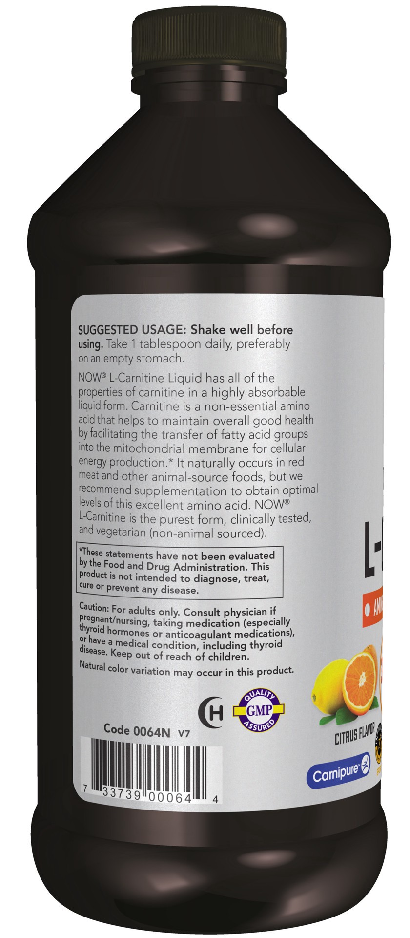 slide 4 of 5, NOW L-Carnitine, Triple Strength Liquid - 16 fl. oz., 1 ct