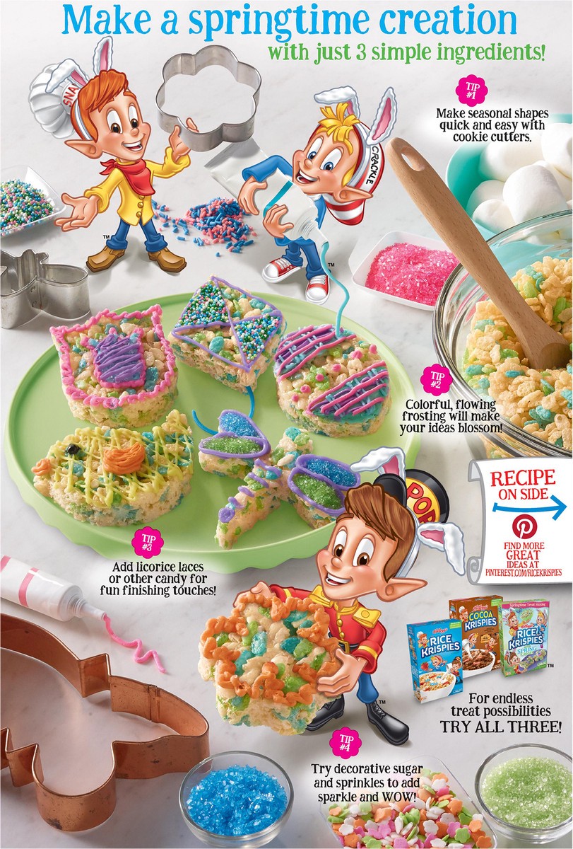 slide 4 of 8, Rice Krispies Kellogg's Rice Krispies Breakfast Cereal, Kids Easter Snacks, Baking Marshmallow Treats, Original with Spring Colors, 10.3oz Box, 1 Box, 10.3 oz