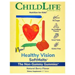 ChildLife Essentials Softmelts Natural Berry Flavor Healthy Vision - 27 Tablets