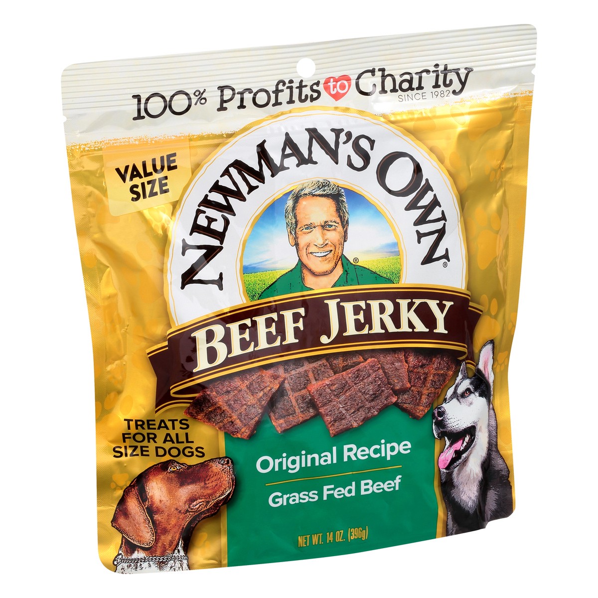 slide 7 of 9, Newman's Own Original Beef Recipe Jerky Treats for All Size Dogs Value Size 14 oz, 14 oz